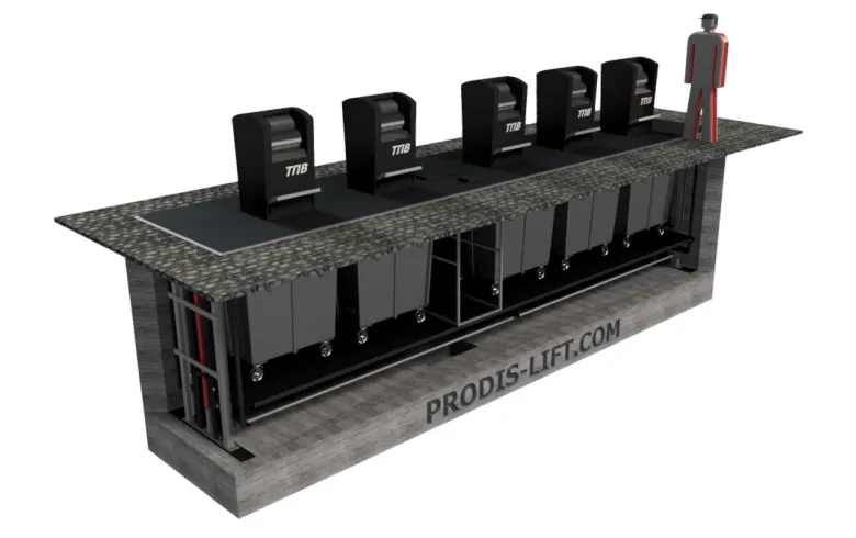 Система подземного сбора мусора на пять баков фото 1