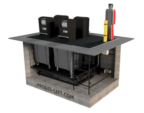 Подземный сбор мусора на четыре контейнера