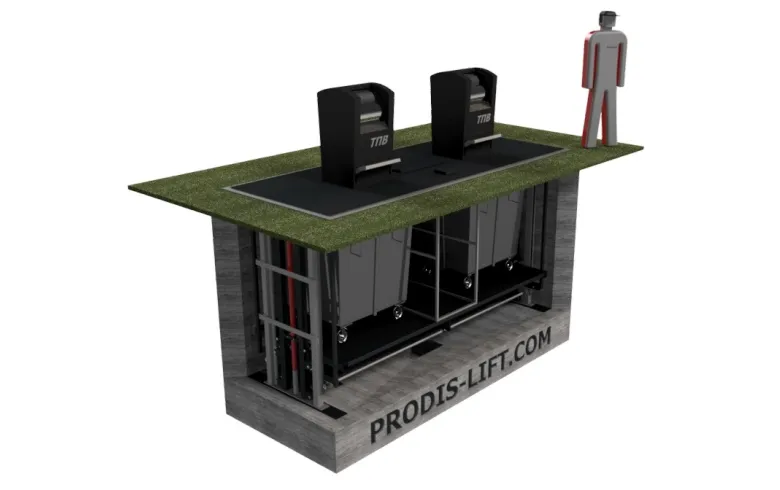 Консольная система сбора ТБО на два контейнера фото 1