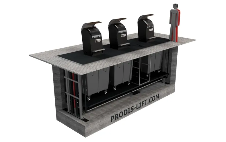 Заглубленная система сбора мусора на три бака фото 1