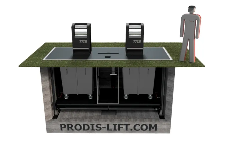 Консольная система сбора ТБО на два контейнера фото 2