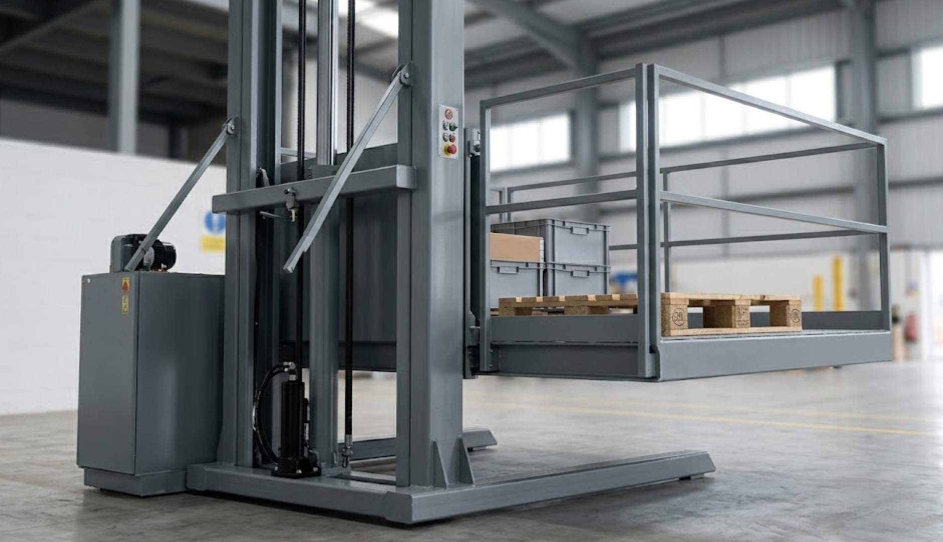 Technical view of Prodis Lift hydraulic mast lifts in action